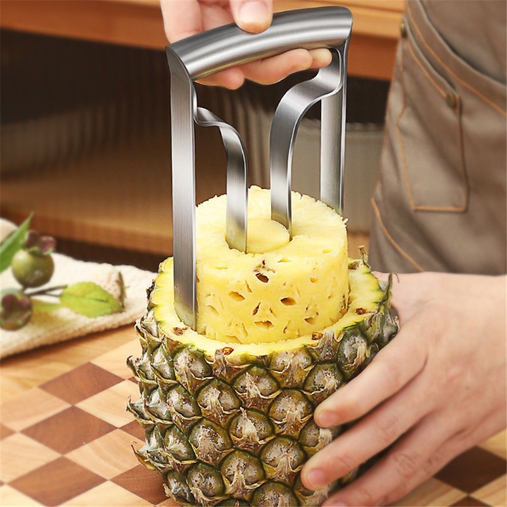 Pineapple Corer Large Stainless Steel Pineapple Corer Peeler Pineapple Cutter Fruit tool Easy Kitchen Tool - Large（20cm） - Image 2