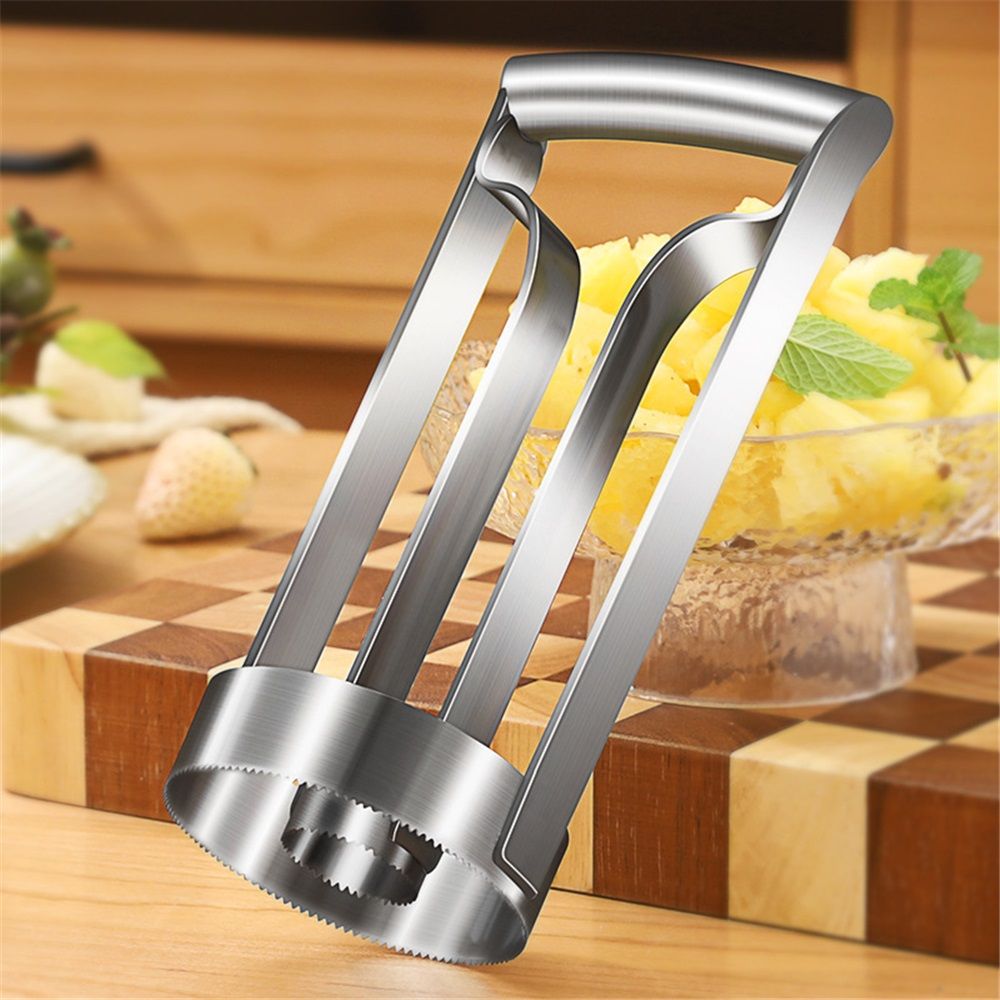 Pineapple Corer Large Stainless Steel Pineapple Corer Peeler Pineapple Cutter Fruit tool Easy Kitchen Tool - Large（20cm） - Image 3