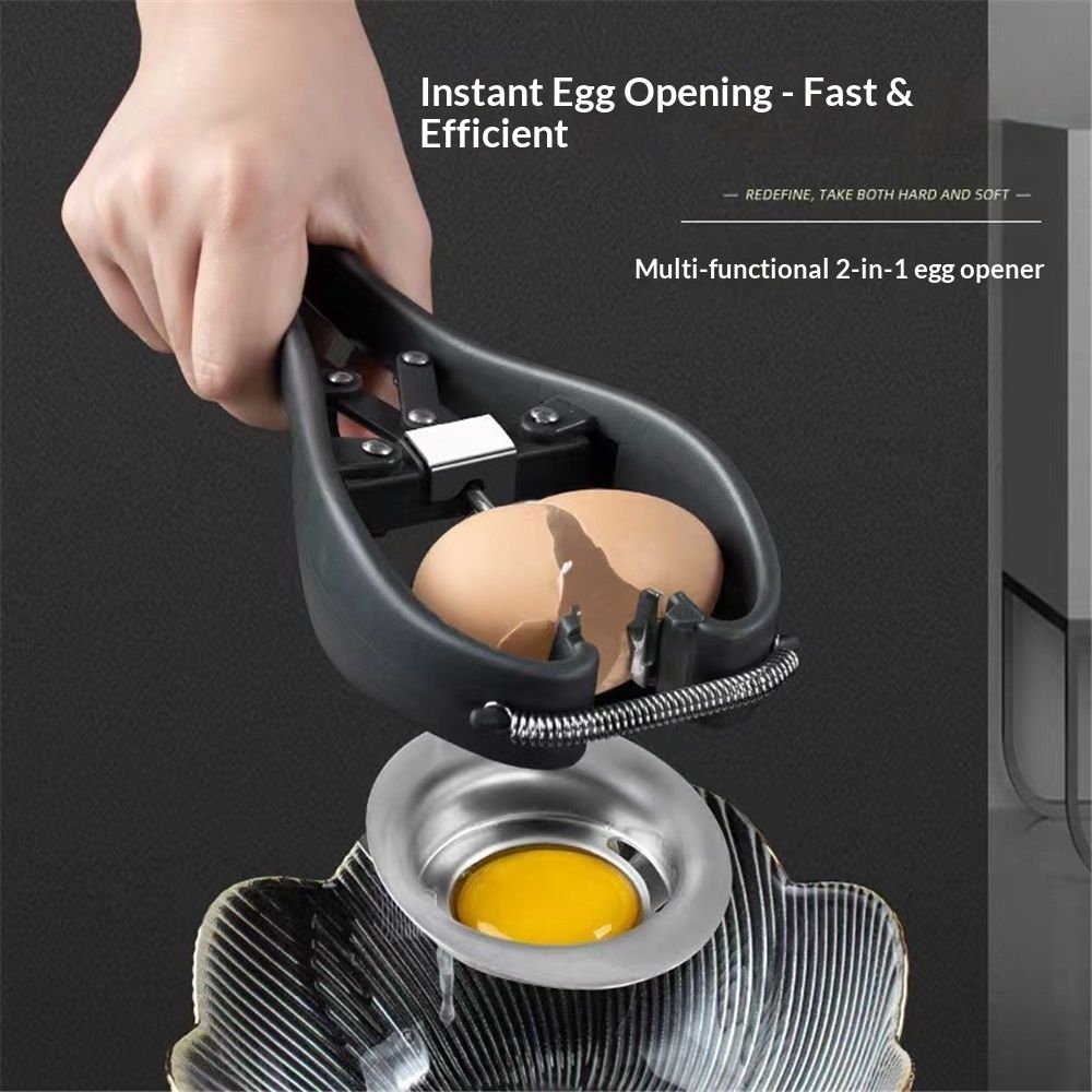 Egg Cracker,l Egg Opener, Automatic Egg Cracking Tool, Easy Eggshell CutterEggshell Cutter Egg Separator Creative Kitchen Tools (black) - Image 2