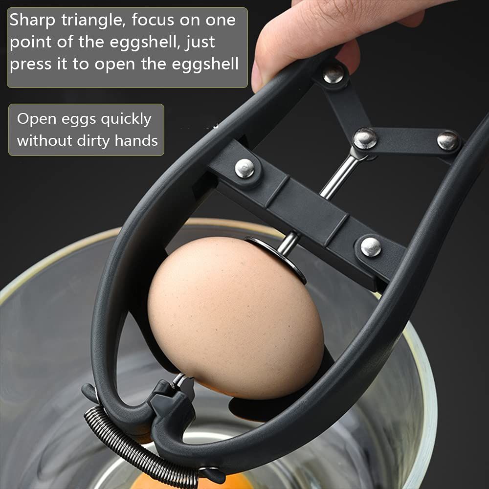 Egg Cracker,l Egg Opener, Automatic Egg Cracking Tool, Easy Eggshell CutterEggshell Cutter Egg Separator Creative Kitchen Tools (black) - Image 4