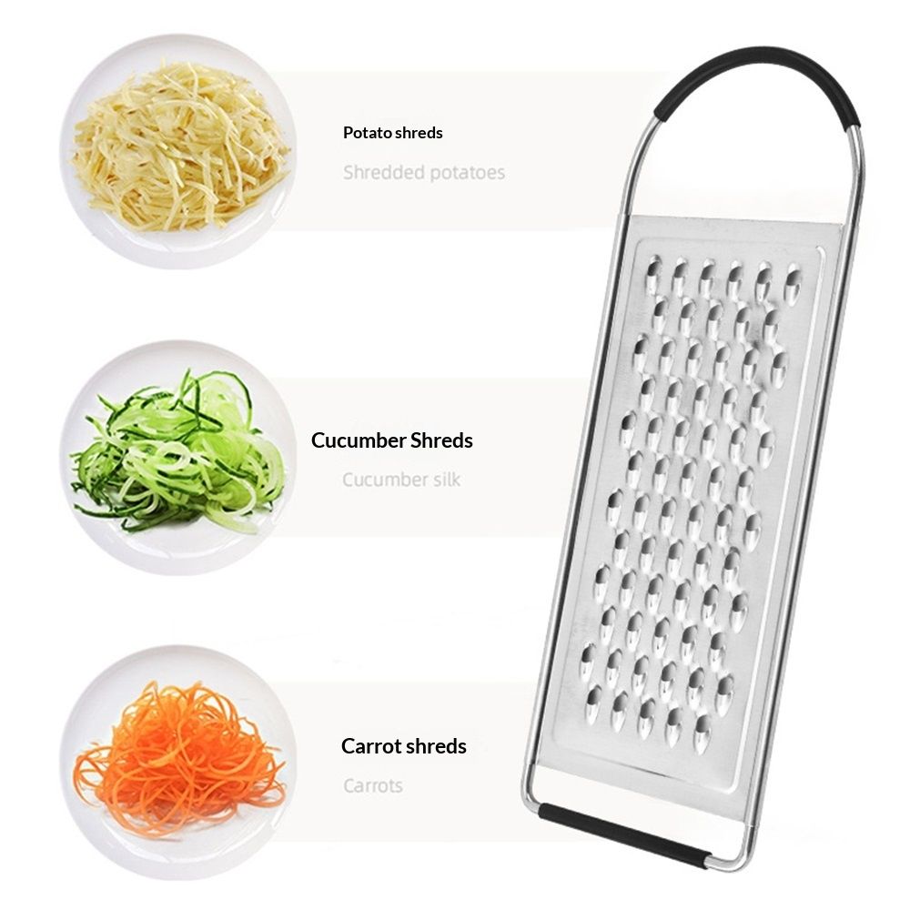 Metal Stainless Steel Extra Course Handheld Non Slip Flat Grater Ideal for Vegetables, Cheese, Eggs - Image 3