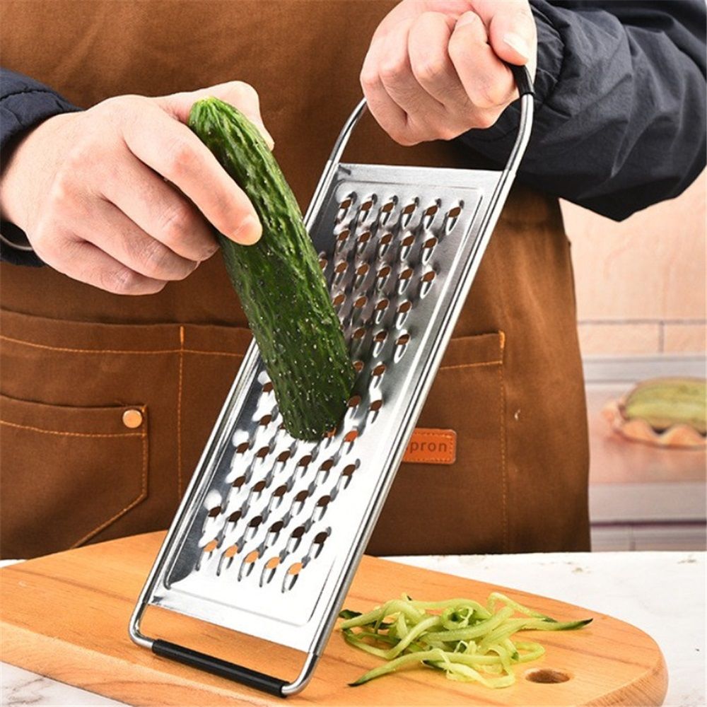 Metal Stainless Steel Extra Course Handheld Non Slip Flat Grater Ideal for Vegetables, Cheese, Eggs - Image 4