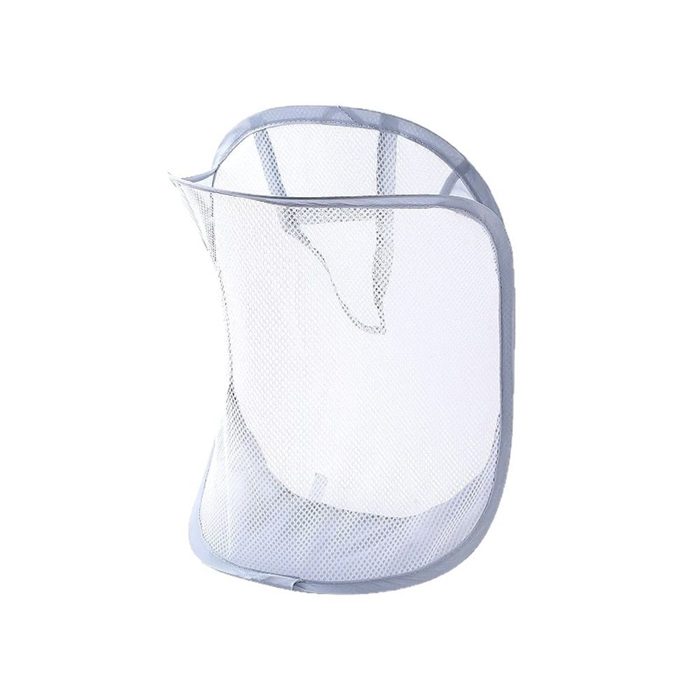 Mesh Collapsible Small Wall Laundry Baskets，Hanging Laundry Hamper，for Hotel, University Dormitory Use  (Two gray ones including adhesive hooks) - Image 4