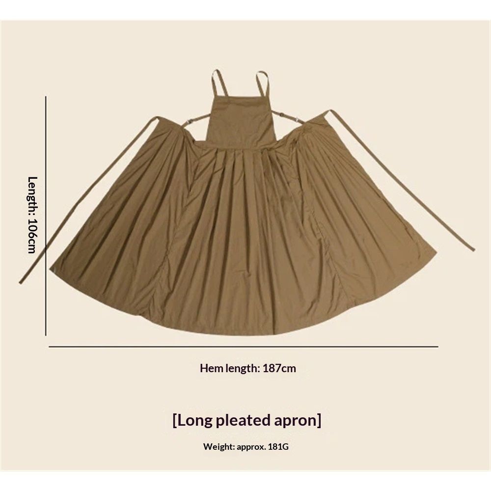 Ladies' waterproof apron, suitable for kitchen, garden, barber, cooking, pottery, nail art techniques (dark brown) - Image 5