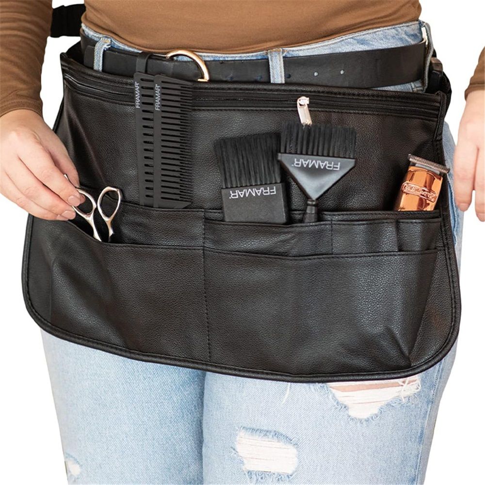 Salon Hairstylist Waist Belt with Shears Pouch, Professional Hair Stylist & Makeup Brush Belt（black） - Image 1
