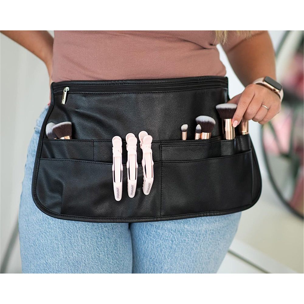 Salon Hairstylist Waist Belt with Shears Pouch, Professional Hair Stylist & Makeup Brush Belt（black） - Image 2
