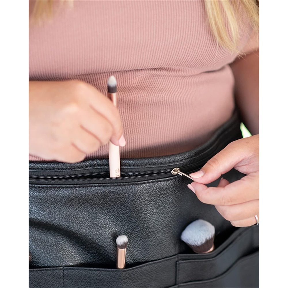 Salon Hairstylist Waist Belt with Shears Pouch, Professional Hair Stylist & Makeup Brush Belt（black） - Image 4