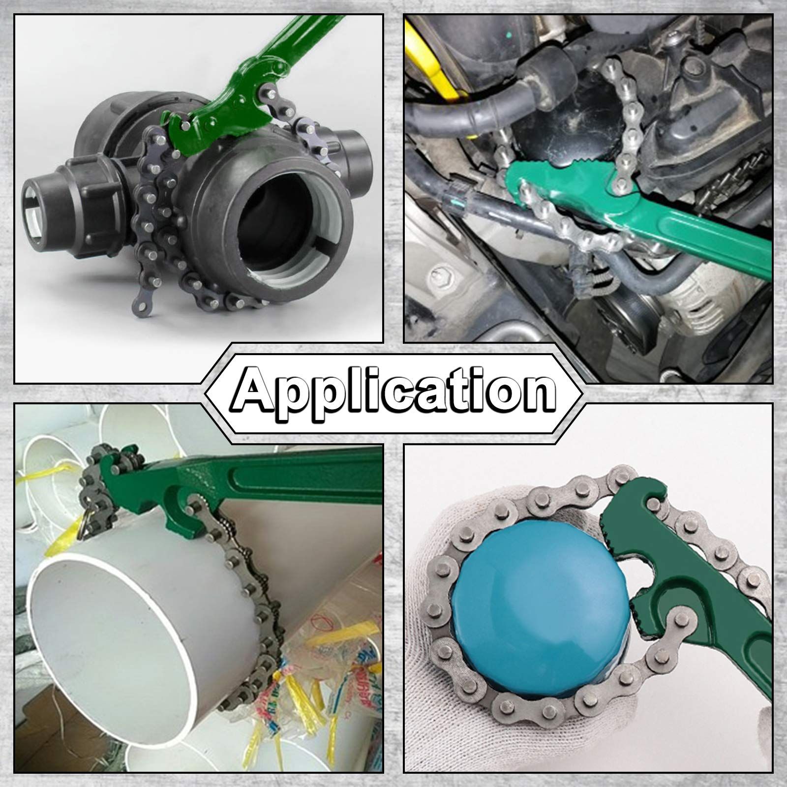 8 Inch Heavy-Duty Ratcheting Chain Wrench Reversible Oil Filter Tool Pipe Fittings Tools  Adjustable chain pliers - Image 4