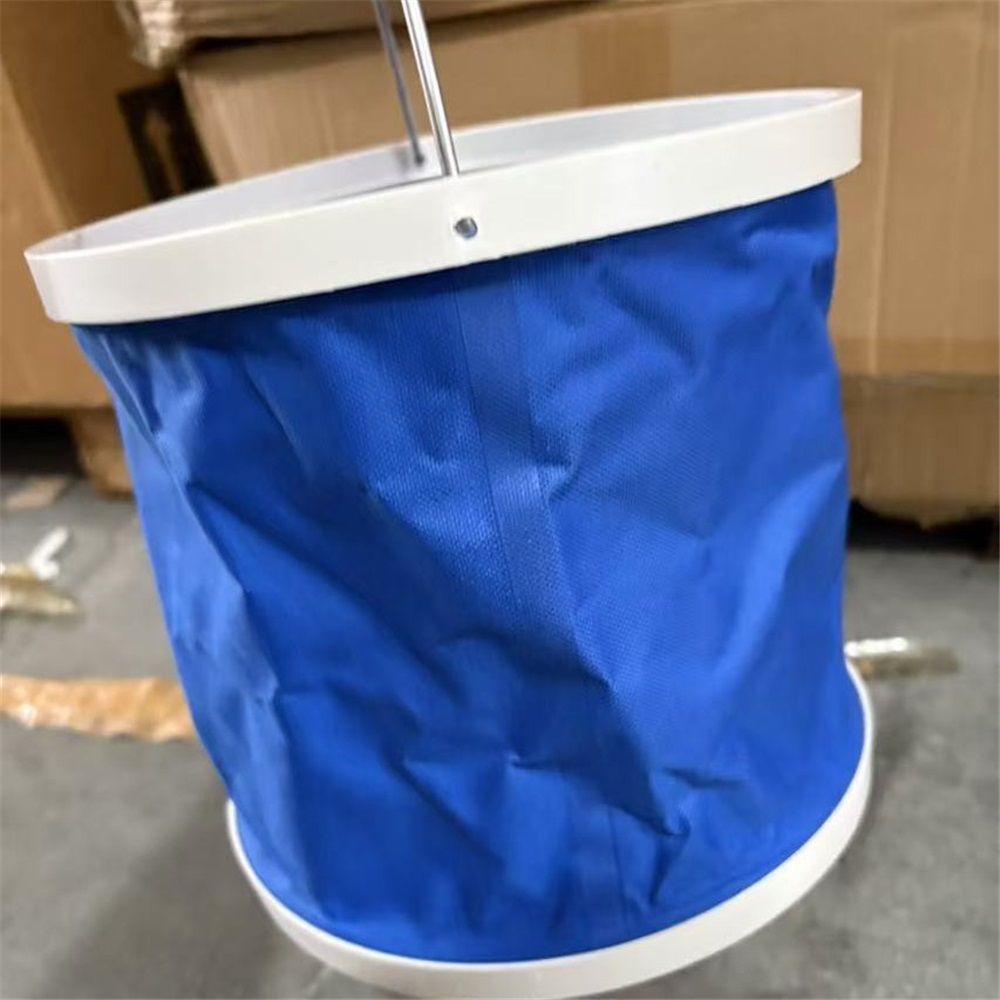 Collapsible Bucket with Storage Case- Durable Pop Up Bucket with Watertight Fabric,  Great for RVs, Camping, Fishing, Boating, Hiking and More - Blue  9L - Image 4