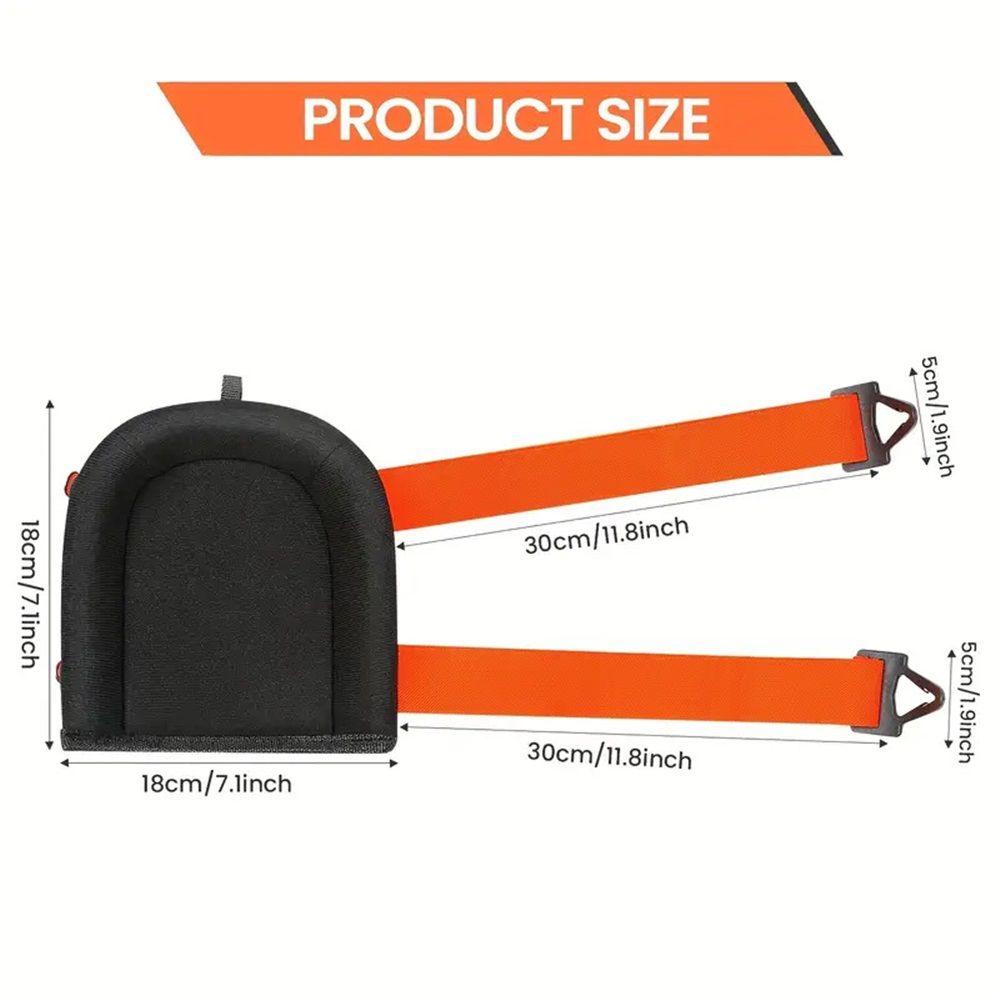 Knee Pads for Work, Construction, Floor, Garden, Soft Leather Non Slip Knee Protector with Thick Comfortable Foam and Adjustable Straps for Men Women Adult (Orange) - Image 5