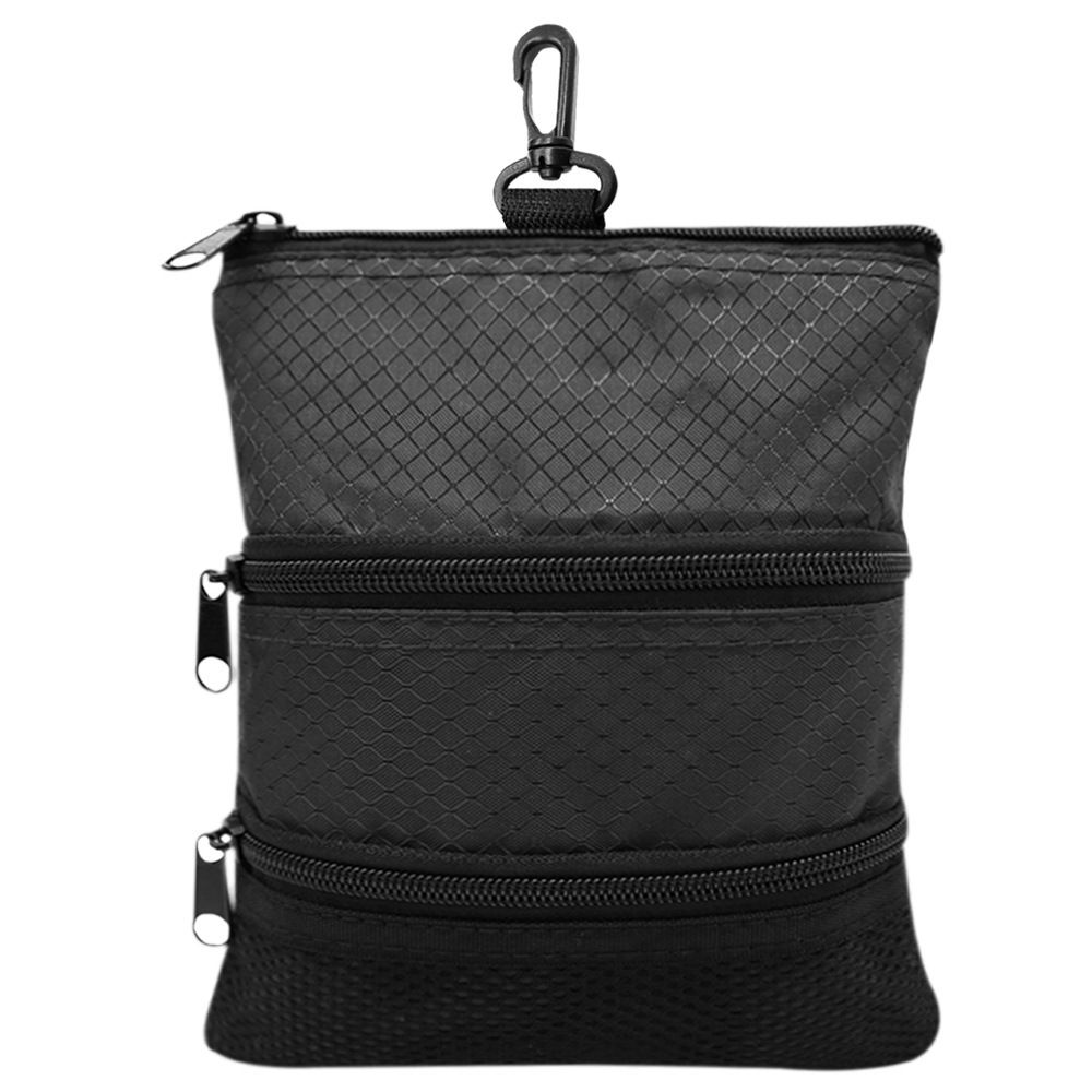 Golf Bag Accessories Valuables Pouch Bags Multi Pocket Zipper Hook  for Men Women Zipper pocket, gear clip（black） - Image 1