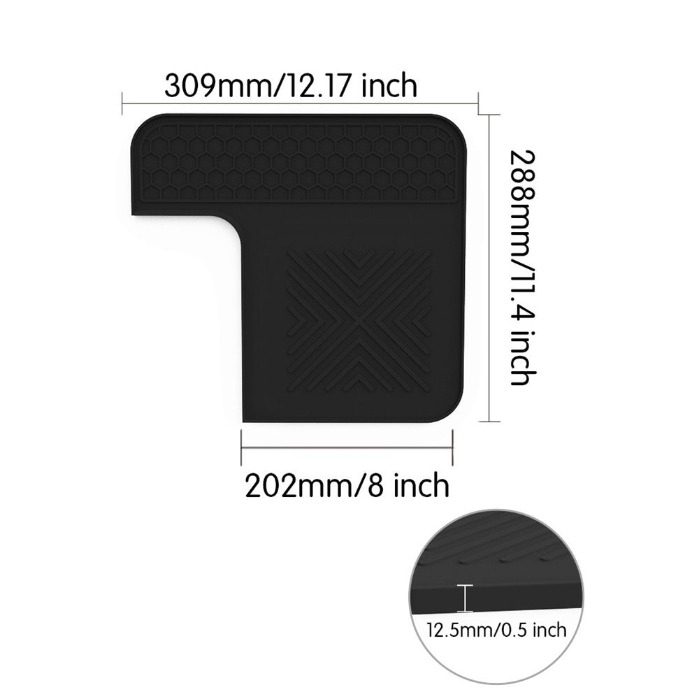Top Mat for Cafe Espresso Machine, Protects Top Surface, Anti-scratch, Easy to Clean, Heat Resistant, Non-Slip Silicone Coffee Machine Mat for  Cafe Accessories, Black - Image 5