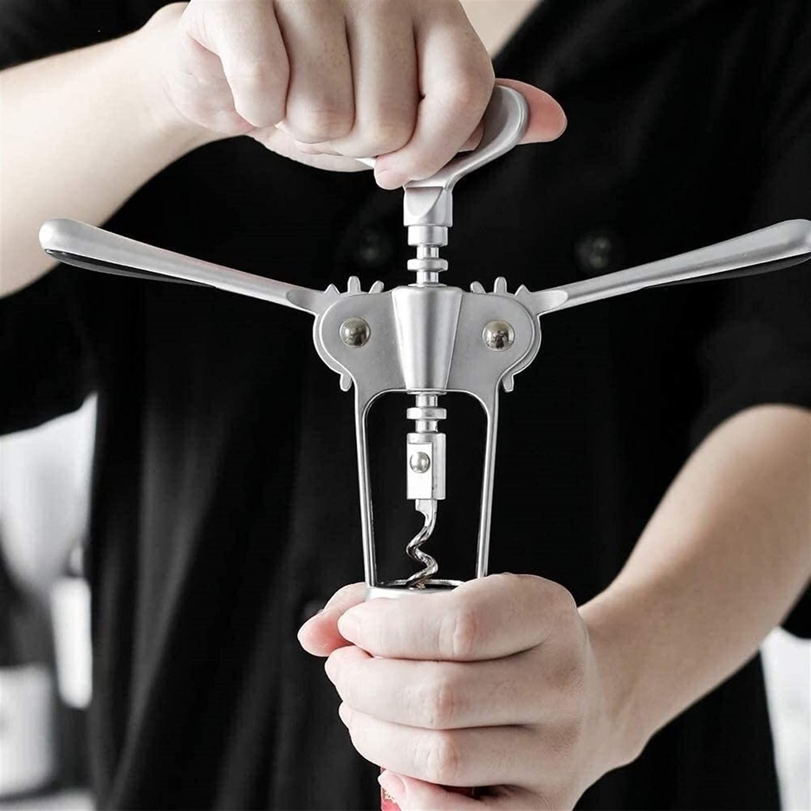 New Upgrade  Corkscrew Wine Bottle Opener, Multifunctional Bottles Opener for Kitchen Restaurant Bars, Professionals or Home use,1 Pcs Wing Corkscrew Bottle Opener, - Image 4
