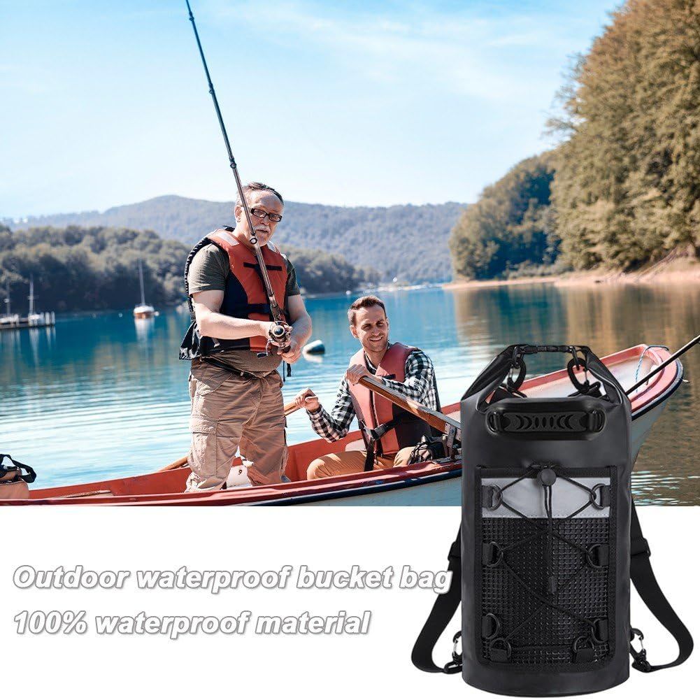 10L Waterproof Dry Bag Lightweight Dry Bag Beach Dry Sack for Travelling Fishing Cycling Kayaking Swimming Boating Beach Accessory, Black - Image 3