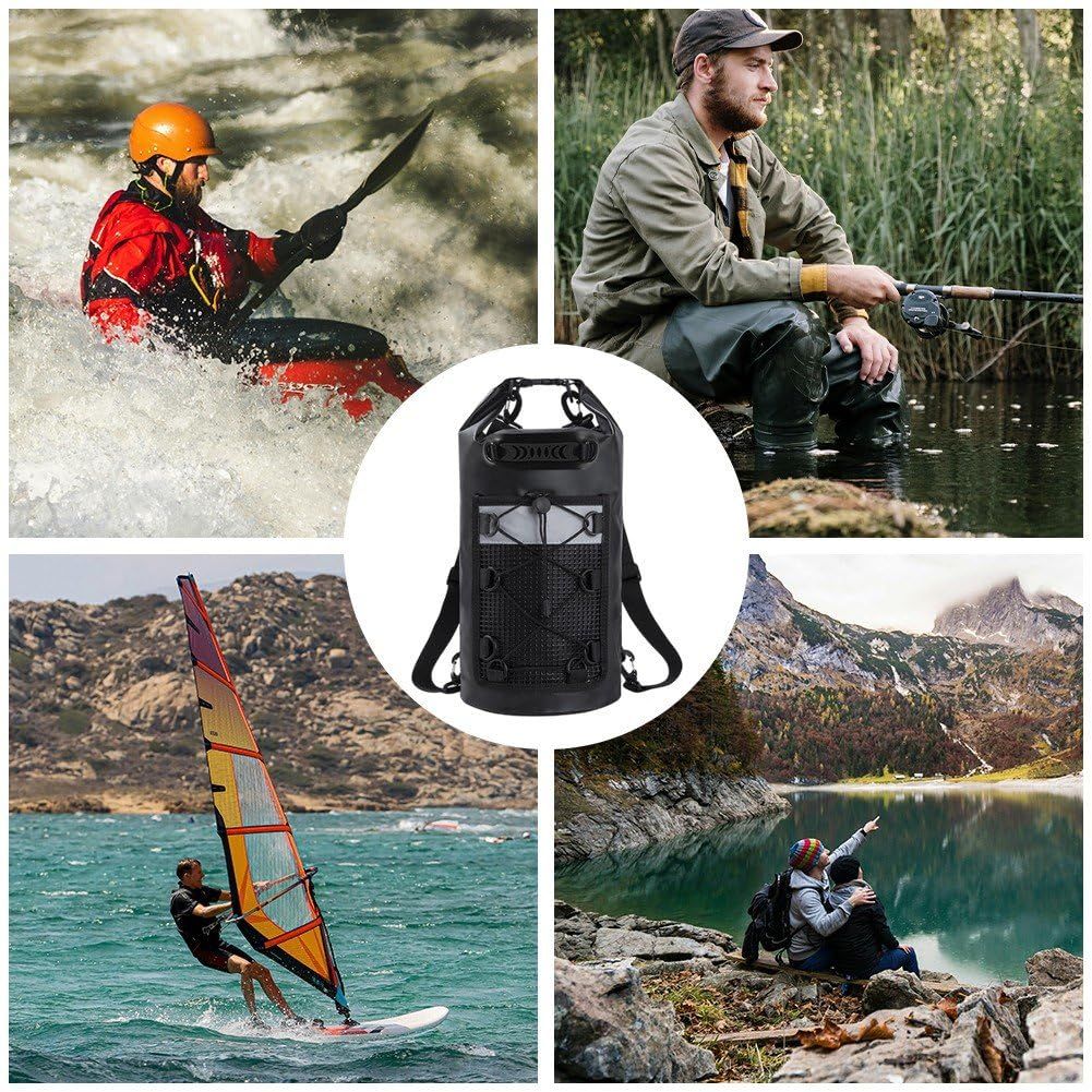 10L Waterproof Dry Bag Lightweight Dry Bag Beach Dry Sack for Travelling Fishing Cycling Kayaking Swimming Boating Beach Accessory, Black - Image 4