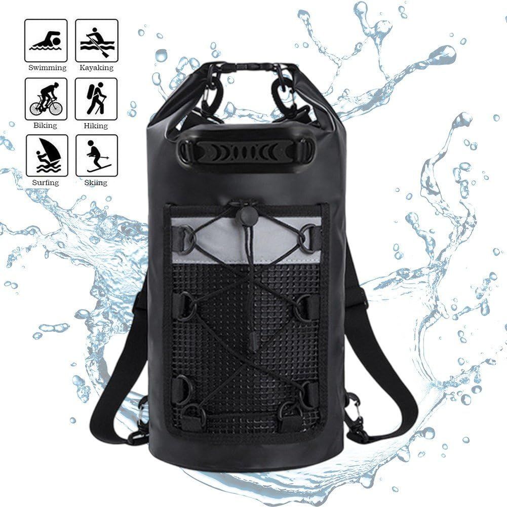 10L Waterproof Dry Bag Lightweight Dry Bag Beach Dry Sack for Travelling Fishing Cycling Kayaking Swimming Boating Beach Accessory, Black - Image 5