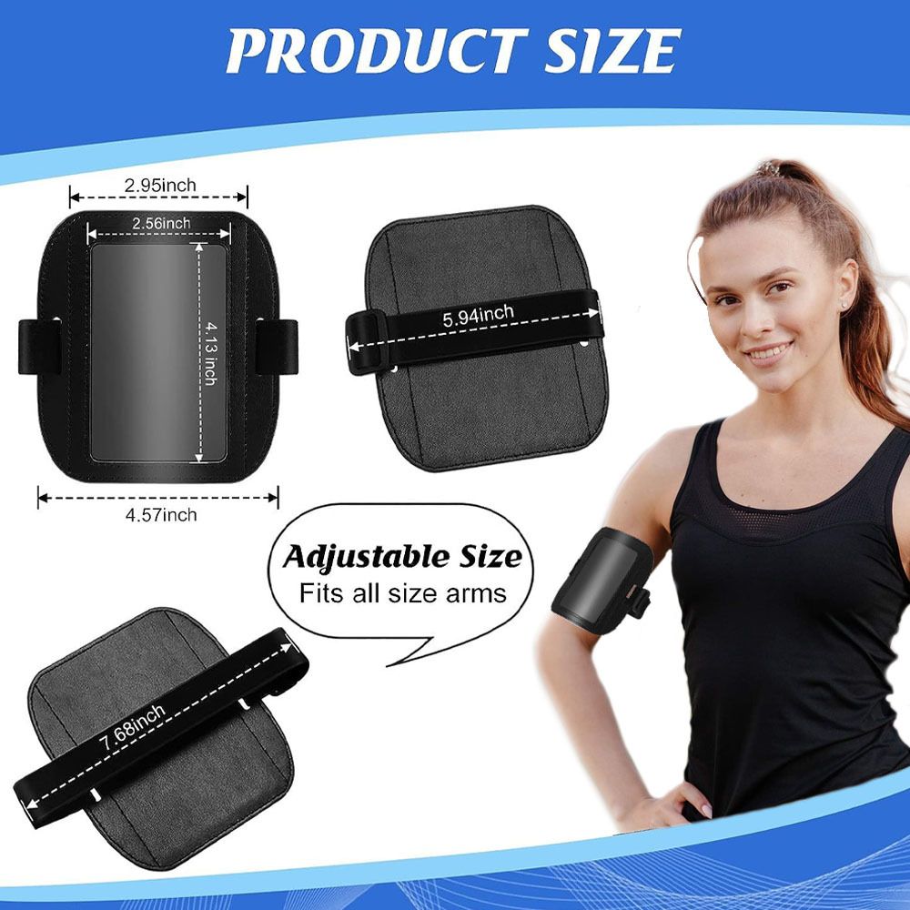 4 Pcs Arm Badge Holder for Men Leather ID Armband Adjustable Badge Holder with Elastic Arm Band Waterproof Ski Pass Armband for Work Postcards Office Business Supplies(Black) - Image 5