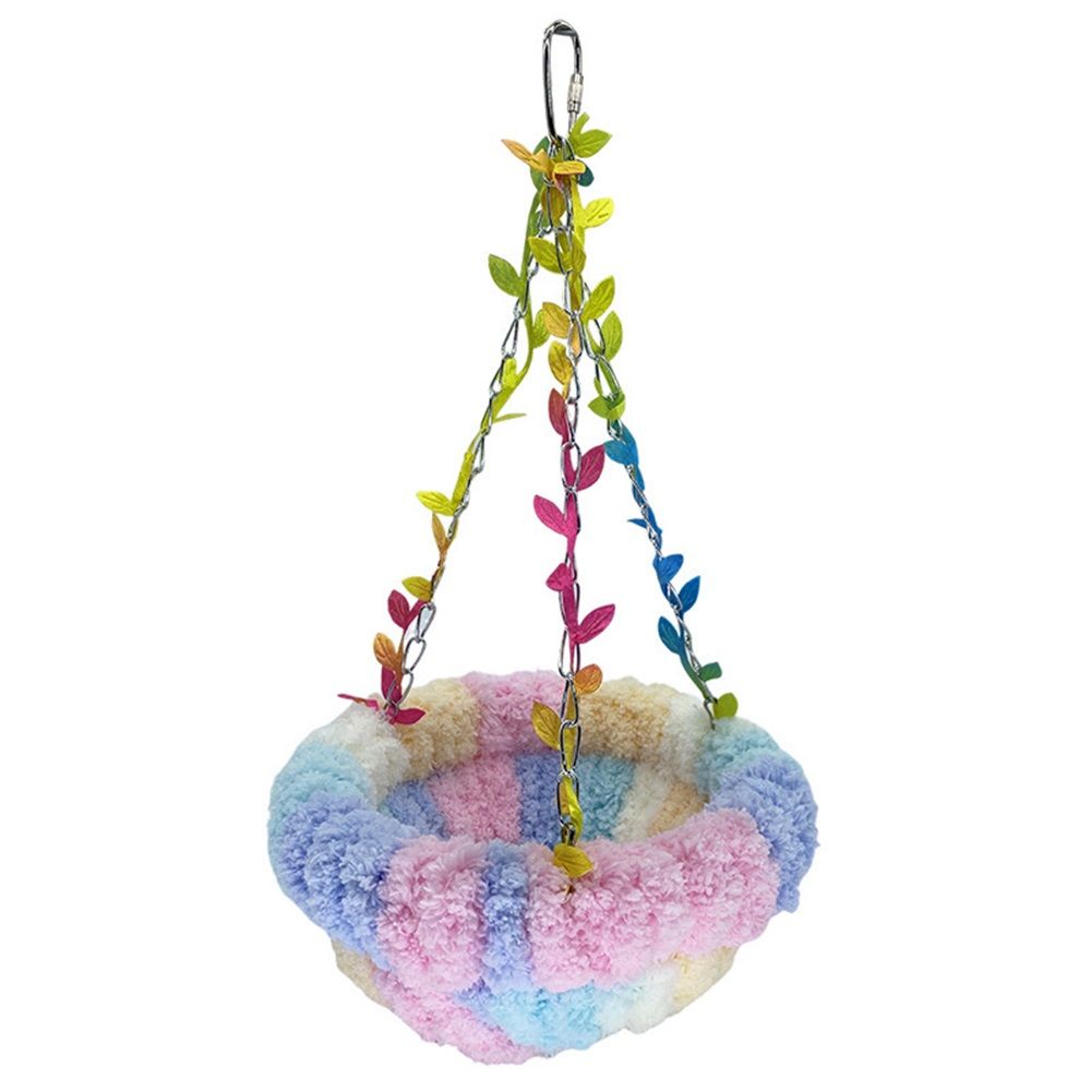 Hanging Bird Bed, Hammock for Cage Winter Warm Bird Plush Nest Parrot Sleeping Bed for Budgie Lovebird   Lovebird, Finch, Hamster-pink - Image 1
