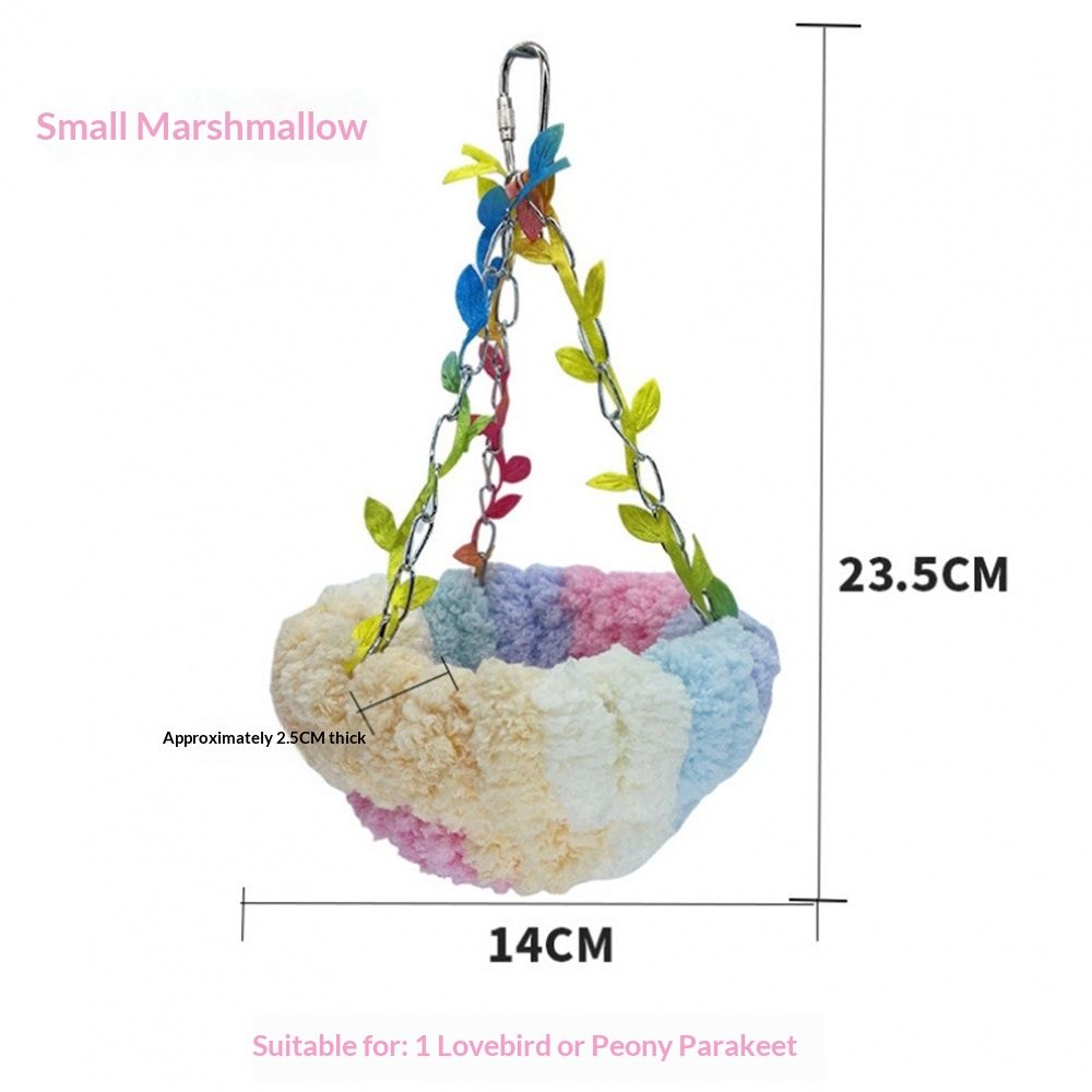 Hanging Bird Bed, Hammock for Cage Winter Warm Bird Plush Nest Parrot Sleeping Bed for Budgie Lovebird   Lovebird, Finch, Hamster-pink - Image 5