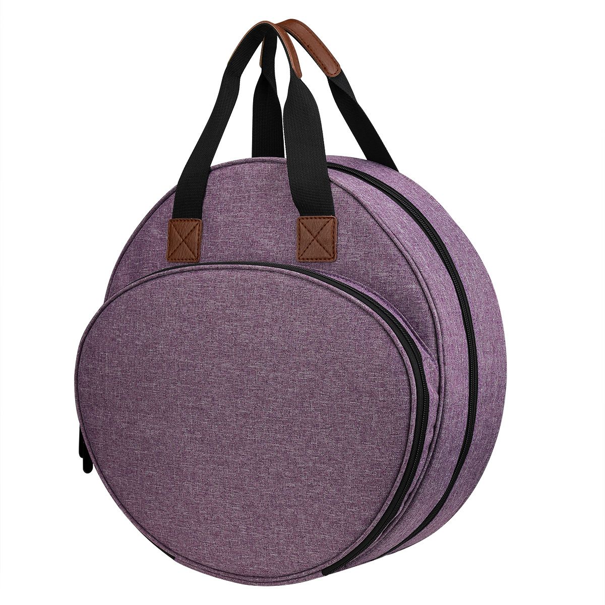 Cross Stitch Storage Bag Purple,Embroidery Projects Bag,Sewing Crafts Storage Tote Bag,Knitting Bags with Zipper Pockets Organiser for Embroidery Hoops(Purple) - Image 1
