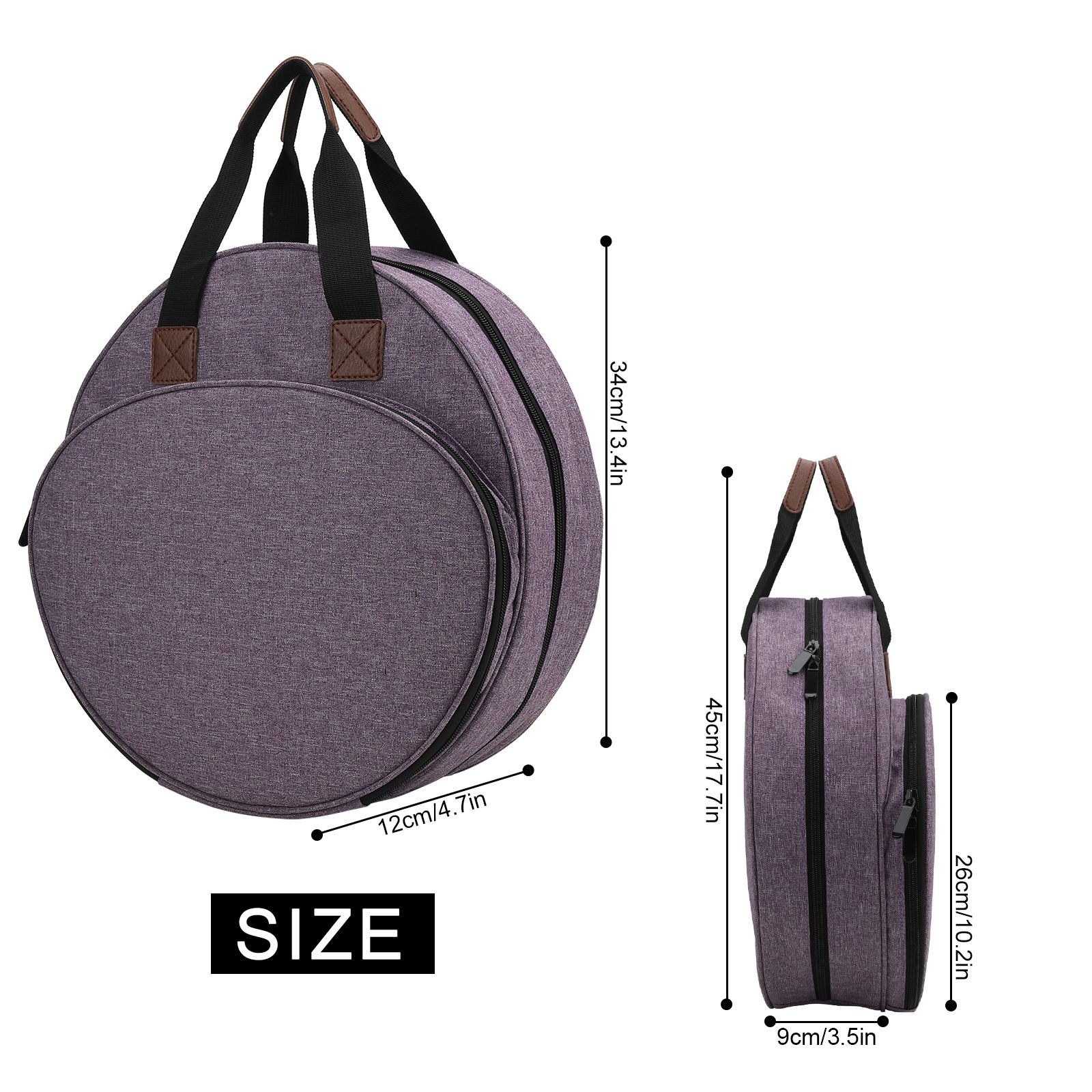 Cross Stitch Storage Bag Purple,Embroidery Projects Bag,Sewing Crafts Storage Tote Bag,Knitting Bags with Zipper Pockets Organiser for Embroidery Hoops(Purple) - Image 5