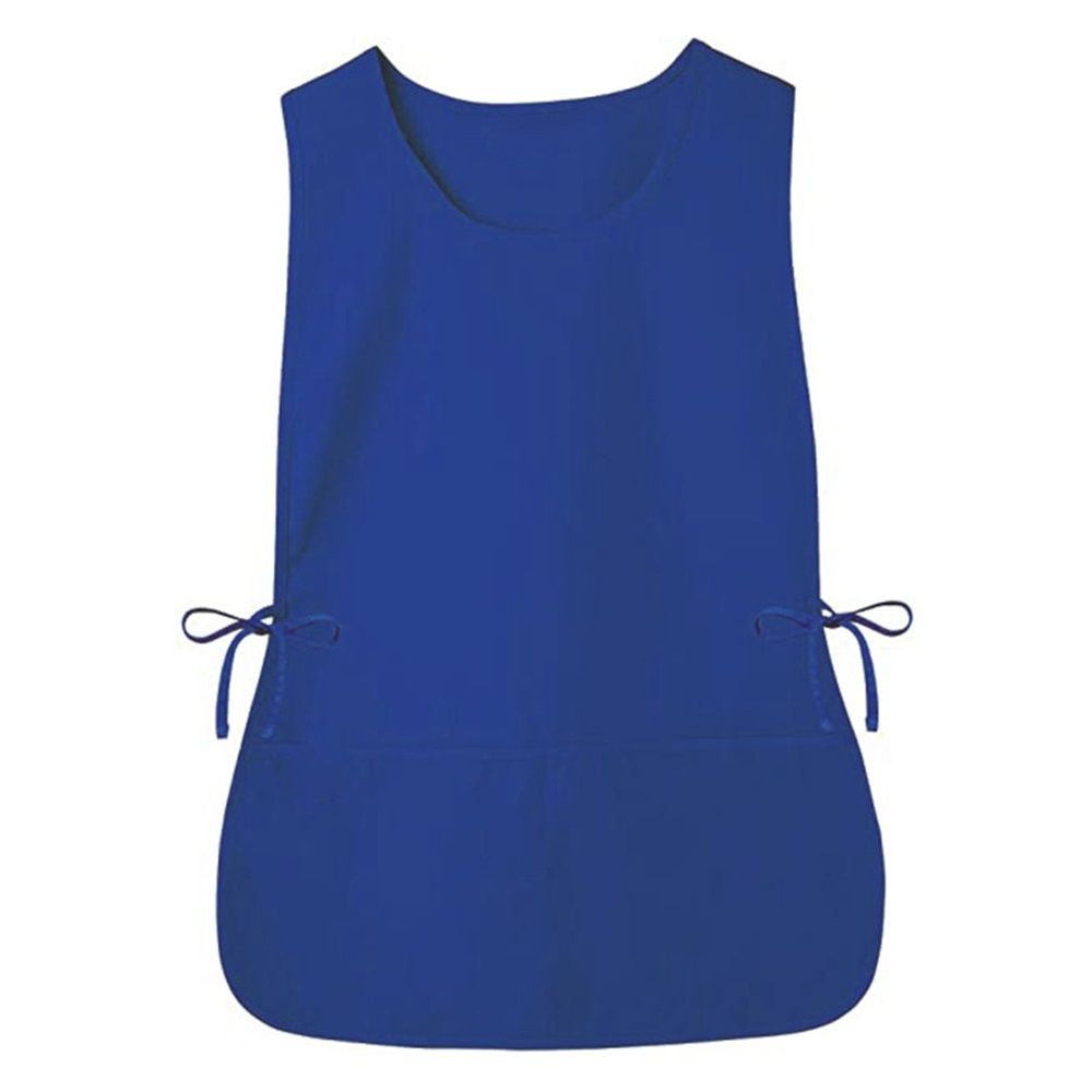 Blue Apron with Pockets, Polyester Work Apron Adjustable Side Ties Smock Hair Stylist Aprons for Woman Man Kitchen Cooking Art Painting Housekeeping - Image 1