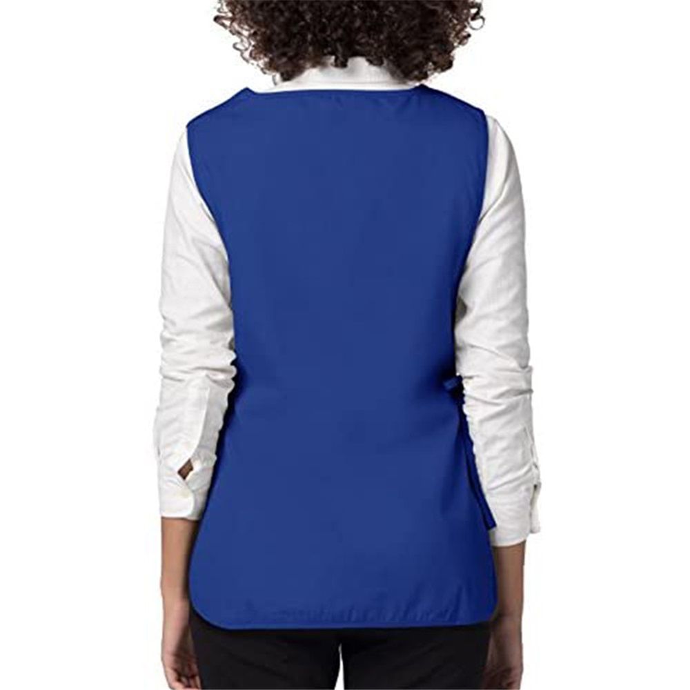 Blue Apron with Pockets, Polyester Work Apron Adjustable Side Ties Smock Hair Stylist Aprons for Woman Man Kitchen Cooking Art Painting Housekeeping - Image 2