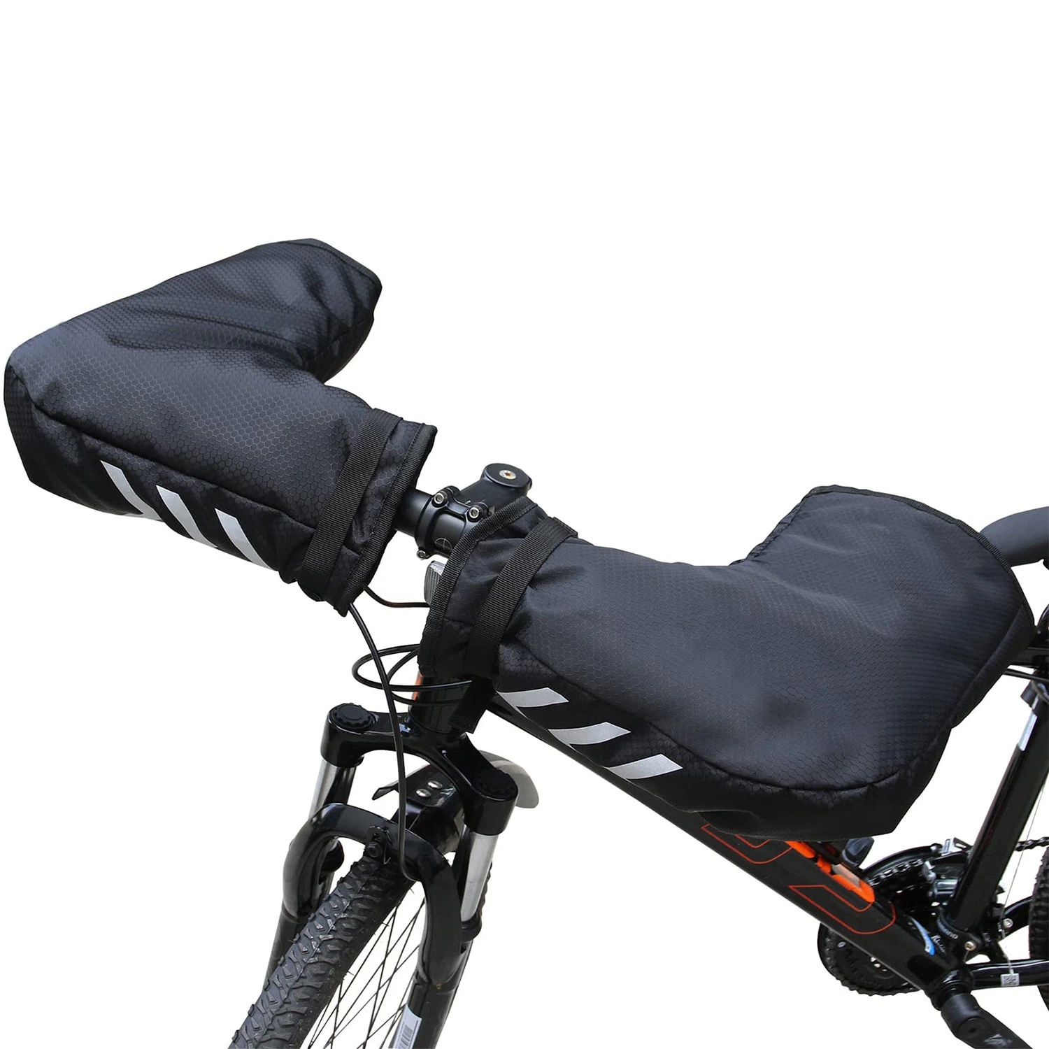 Adult bicycle accessories gloves waterproof bicycle pole warmer extreme cold weather mountain commuters winter outdoor bicycle belt reflective black - Image 5