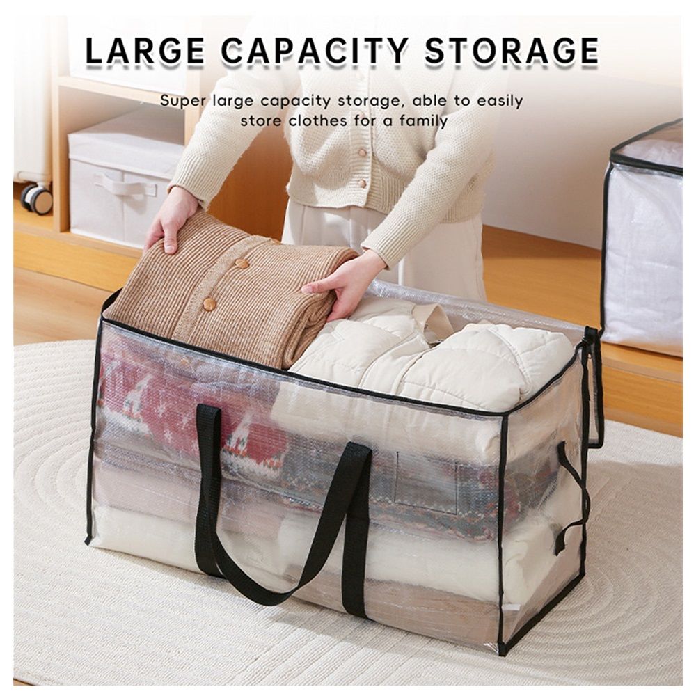 Moving Bags or Storage Bag – Backpack Straps, Zippers & Handles – Heavy-Duty Packing Bags for Moving, College Dorm(Transparent small size, 2 Pack) - Image 4