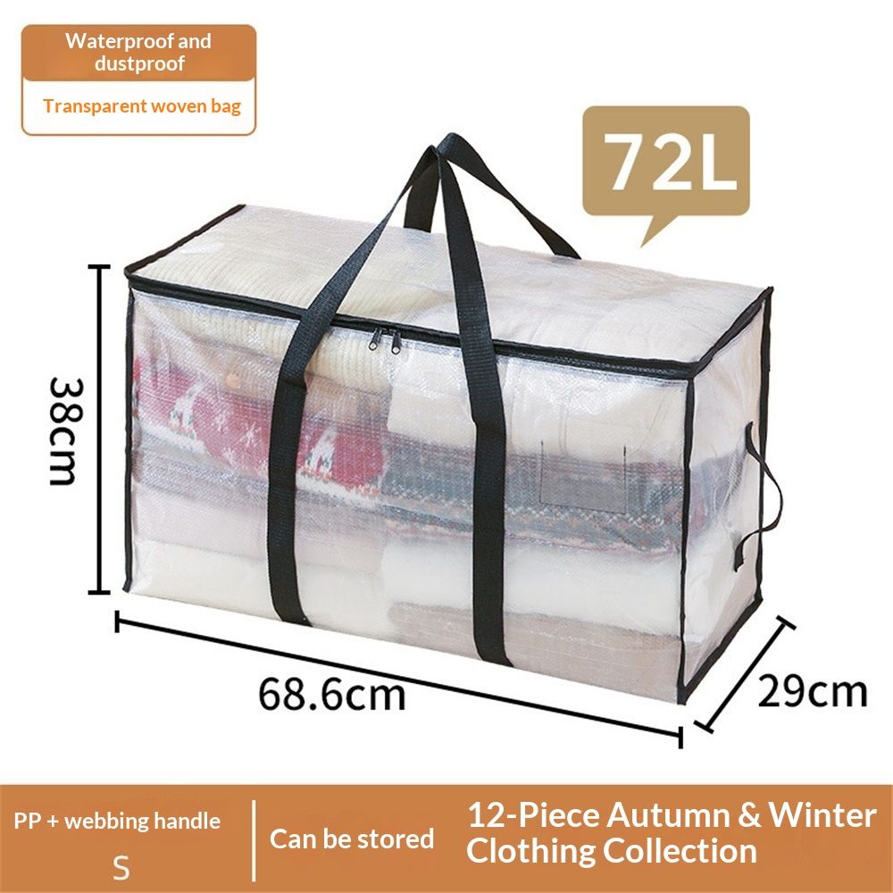 Moving Bags or Storage Bag – Backpack Straps, Zippers & Handles – Heavy-Duty Packing Bags for Moving, College Dorm(Transparent small size, 2 Pack) - Image 5