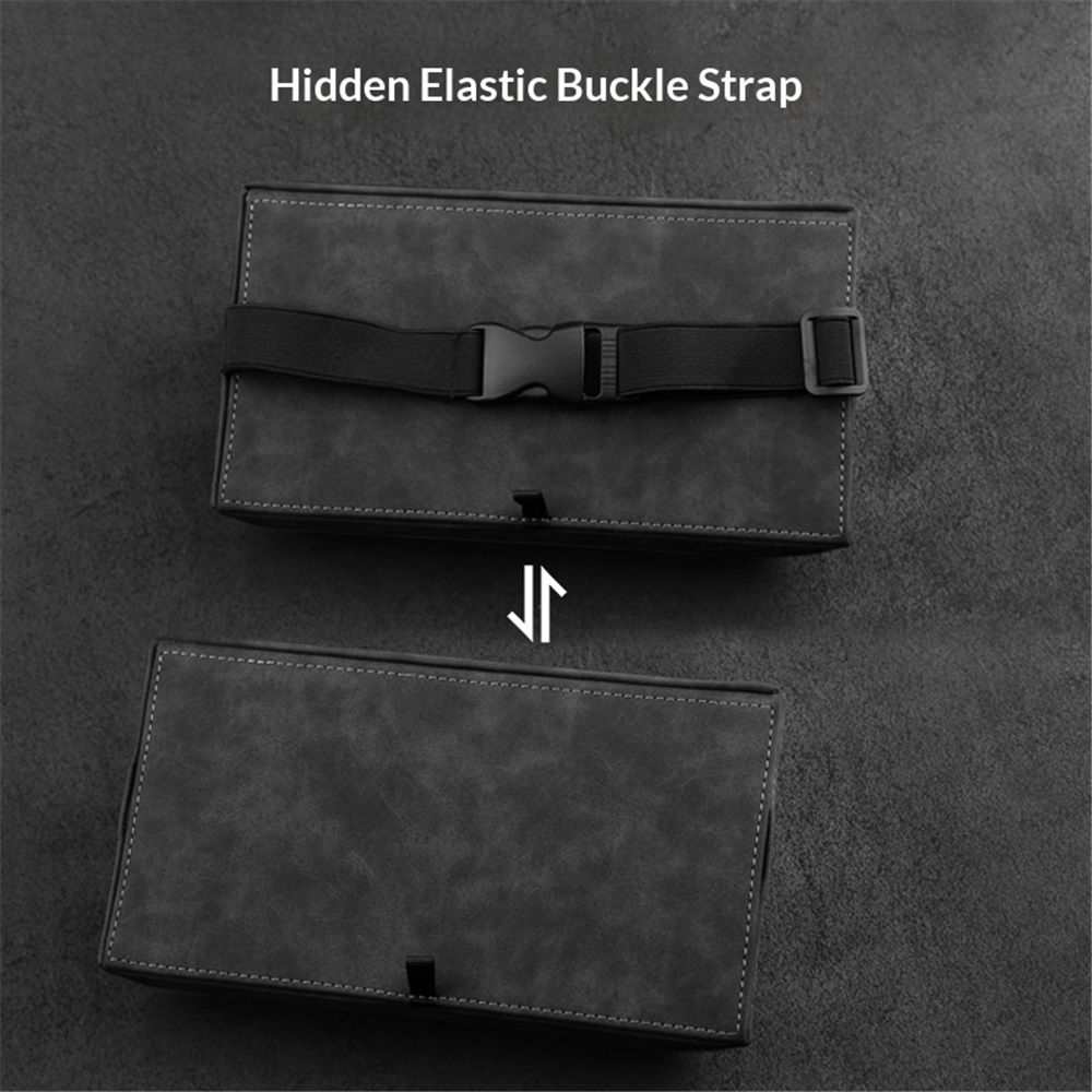 Black-gray Tissue Box suede Cover Rectangular Tissue Holder for Home Car Office Decor (NO Paper Towel) - Image 2