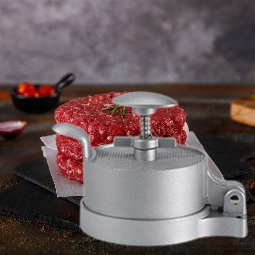 Hamburger Press Patty Maker,with Spring Ejector for Easy Removal, Single, Non-Stick Heavy-Duty Cast Aluminum - Image 4