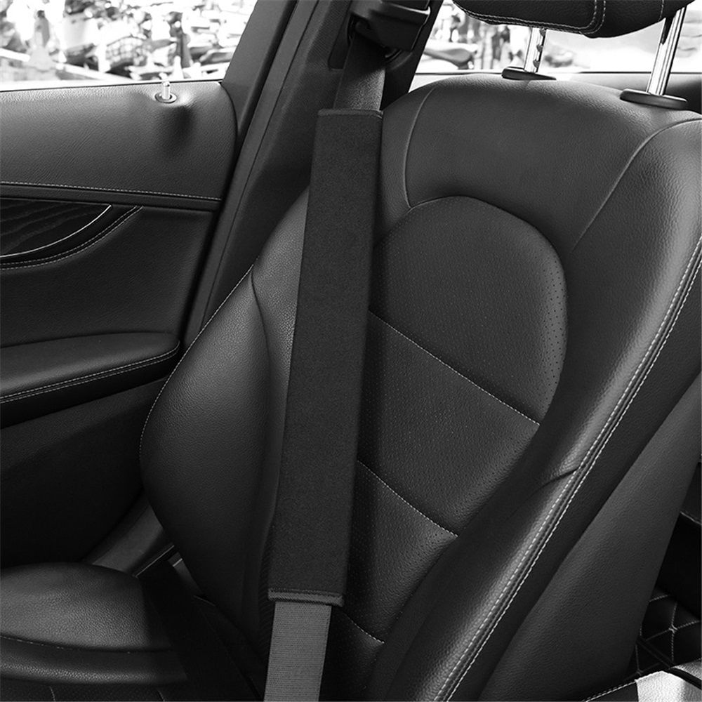 2 pack Extra Long Seatbelt Cover Super Soft Furry for Adults Kids Women & Men, Car Seat Belt Strap Cushion, Fluffy Shoulder Pad Protector, Auto Interior Accessories, 2pc, Black, 15.7in - Image 2