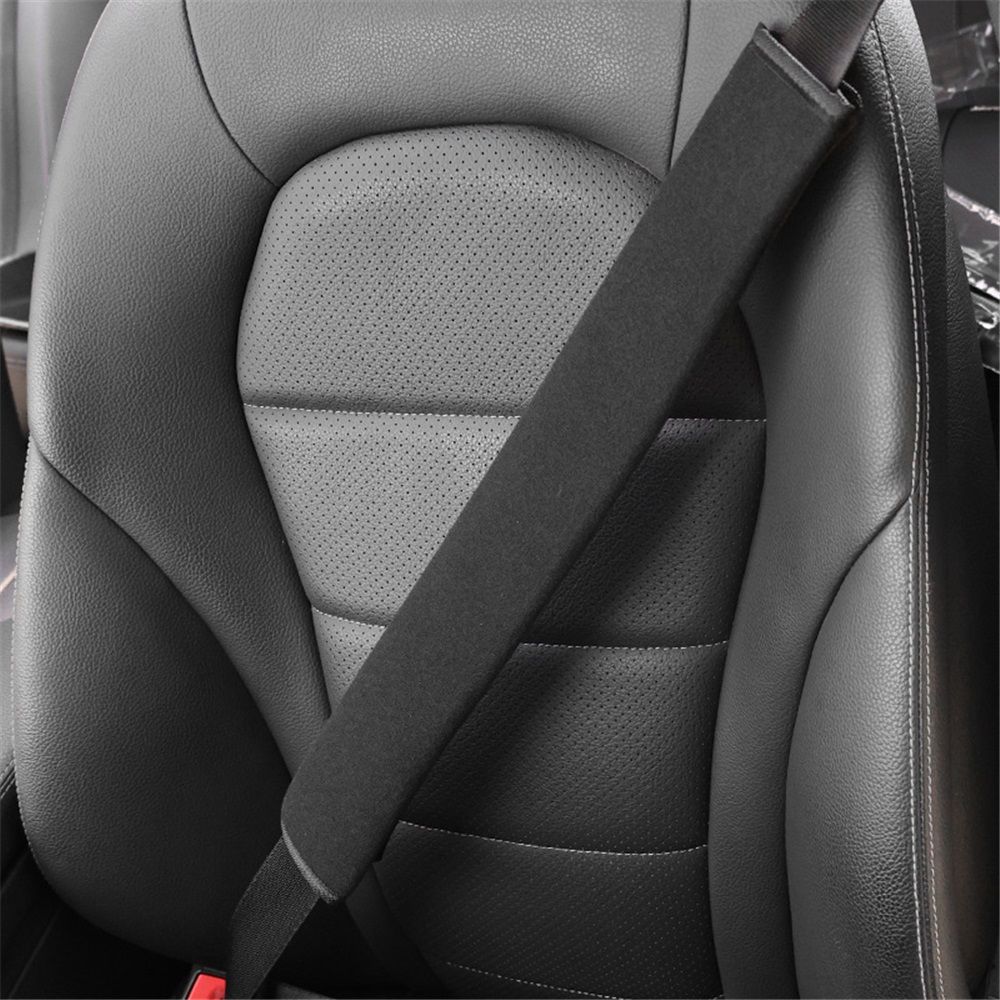 2 pack Extra Long Seatbelt Cover Super Soft Furry for Adults Kids Women & Men, Car Seat Belt Strap Cushion, Fluffy Shoulder Pad Protector, Auto Interior Accessories, 2pc, Black, 15.7in - Image 3