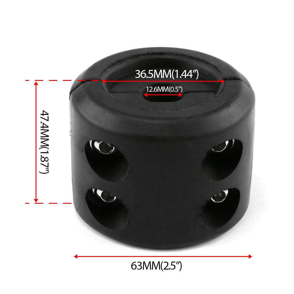 2 pack Winch Cable Hook Stopper, Rubber Winch Stopper for Wire & Synthetic Rope, with Stainless Steel Screws and Nuts Allen Wrench, Universal for ATV UTV Truck SUV (Black) - Image 5