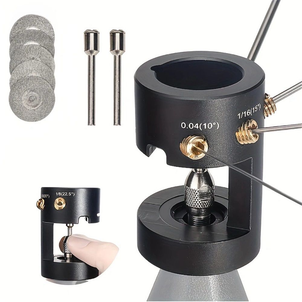 Electrode Sharpener Head Tool, 4 Accurate Angles(10°, 15°, 20°, 22.5°) & Adjustable Brass Guide Screw for 0.04