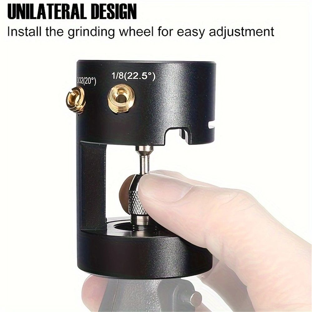 Electrode Sharpener Head Tool, 4 Accurate Angles(10°, 15°, 20°, 22.5°) & Adjustable Brass Guide Screw for 0.04
