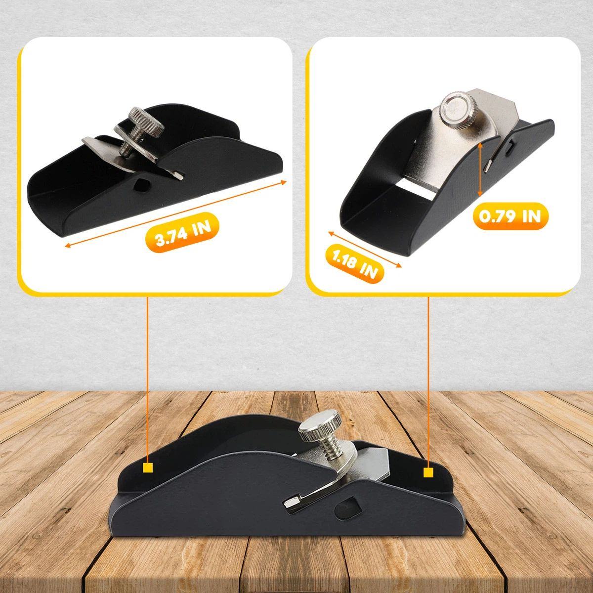 2 pack Mini Trimming Planer, Hand Planer, DIY Model Making Tool Woodworking Pocket Plane Hand Adjustable for Woodworking/Trimming/Wood Planing, Surface Smoothing(Black) - Image 3
