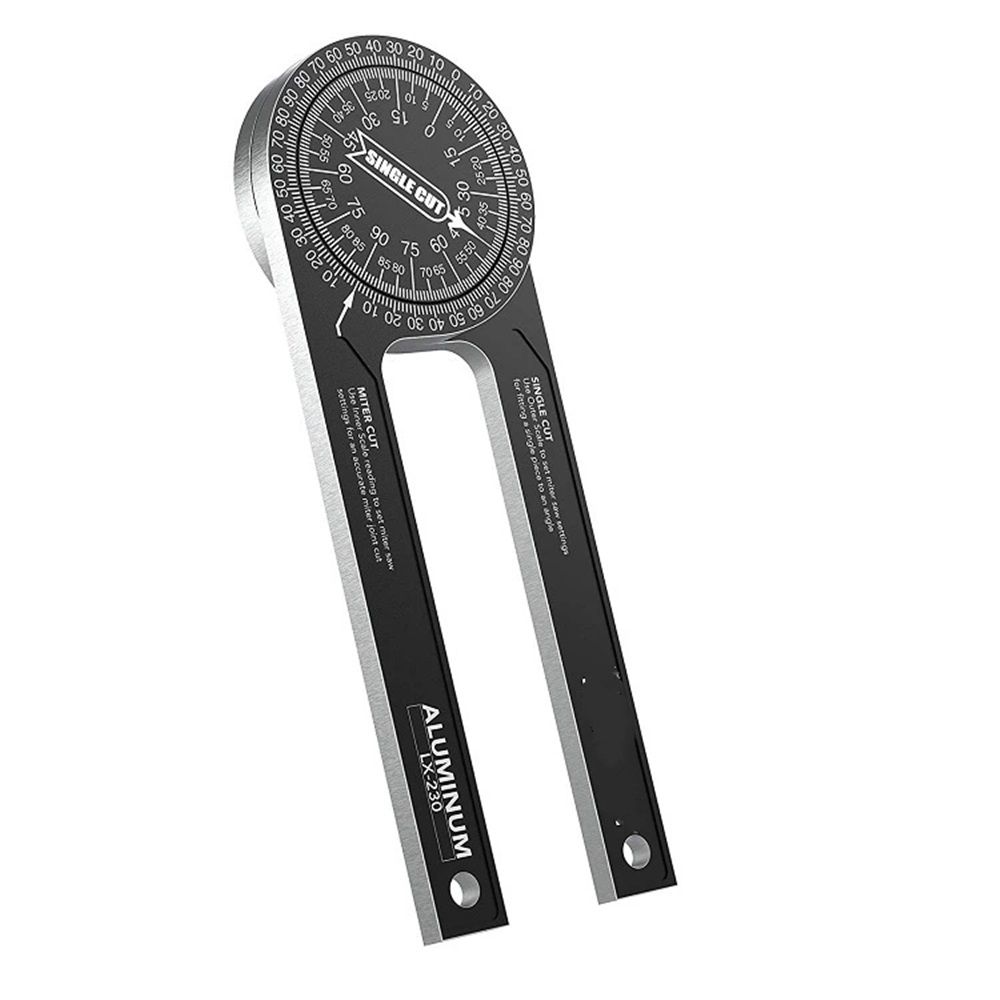 Aluminum Miter Saw Protractor | 7.3-Inch Rust Proof Angle Finder Featuring Precision Laser Engraved Scales - Image 1
