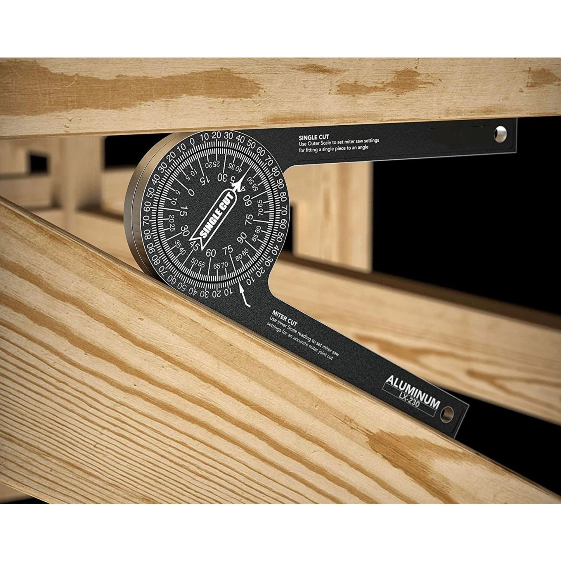Aluminum Miter Saw Protractor | 7.3-Inch Rust Proof Angle Finder Featuring Precision Laser Engraved Scales - Image 3