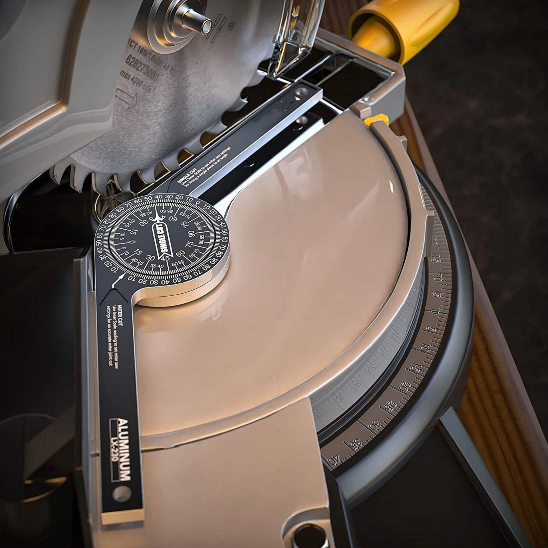 Aluminum Miter Saw Protractor | 7.3-Inch Rust Proof Angle Finder Featuring Precision Laser Engraved Scales - Image 4