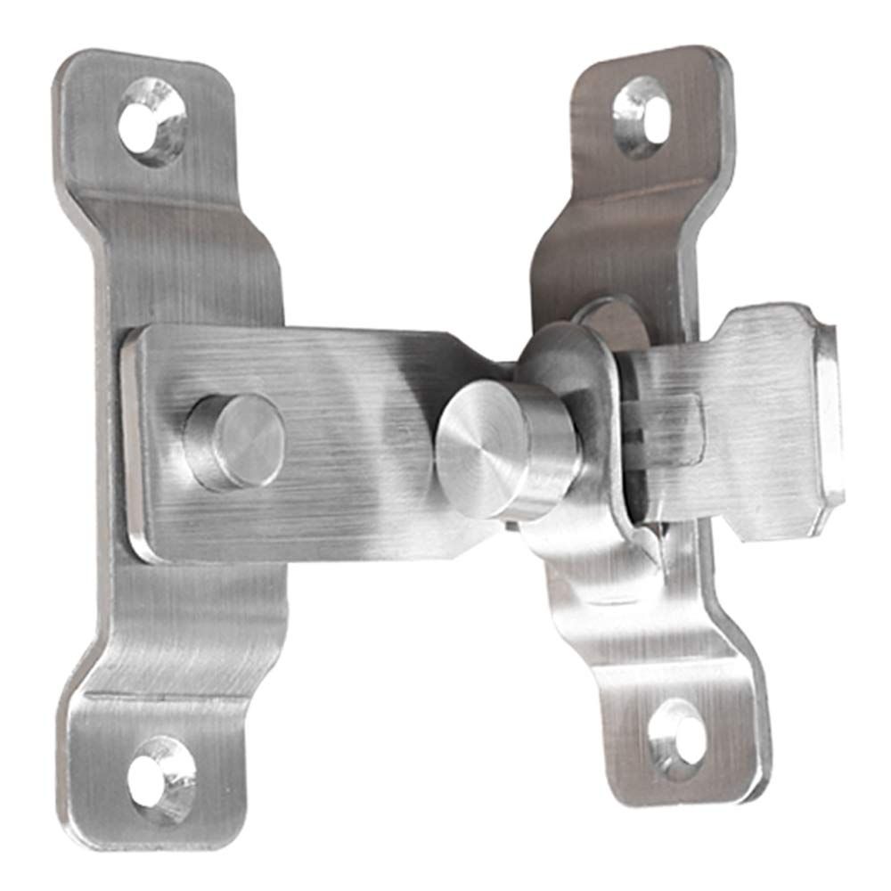 2 pack Flip Door Latch, 90 Degree Heavy Duty Stainless Steel Bar Gate Latches Safety Door Lock, Sliding Door Lock, Brushed Finish - Image 1