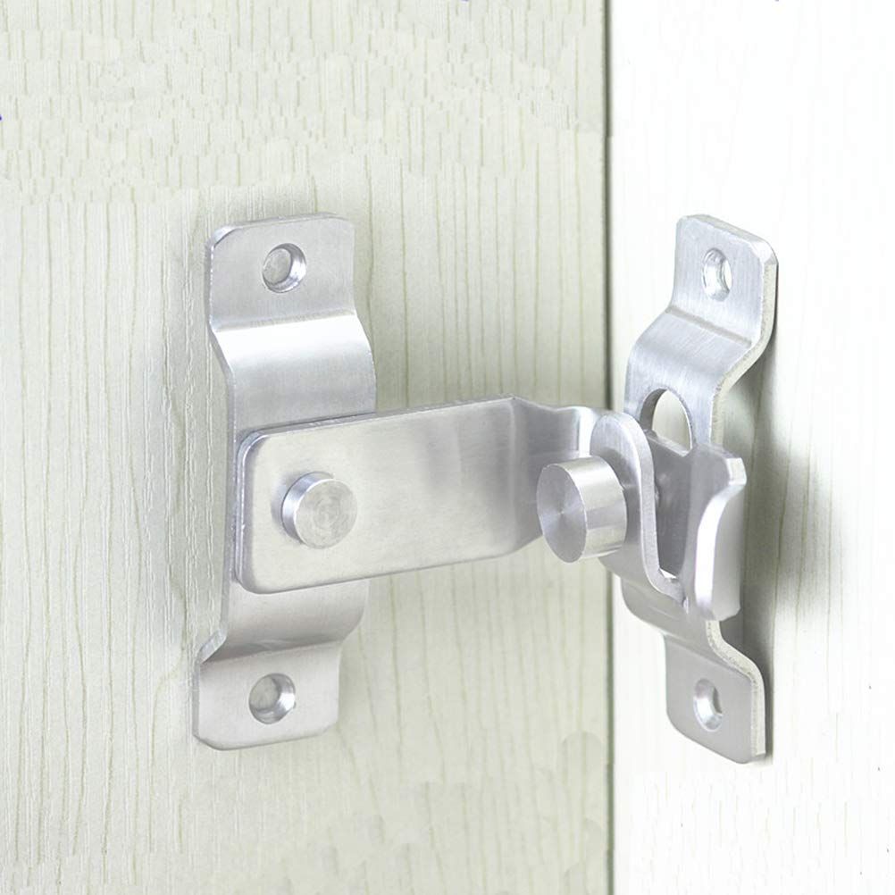 2 pack Flip Door Latch, 90 Degree Heavy Duty Stainless Steel Bar Gate Latches Safety Door Lock, Sliding Door Lock, Brushed Finish - Image 2