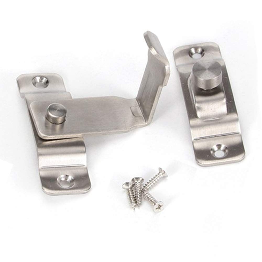 2 pack Flip Door Latch, 90 Degree Heavy Duty Stainless Steel Bar Gate Latches Safety Door Lock, Sliding Door Lock, Brushed Finish - Image 4