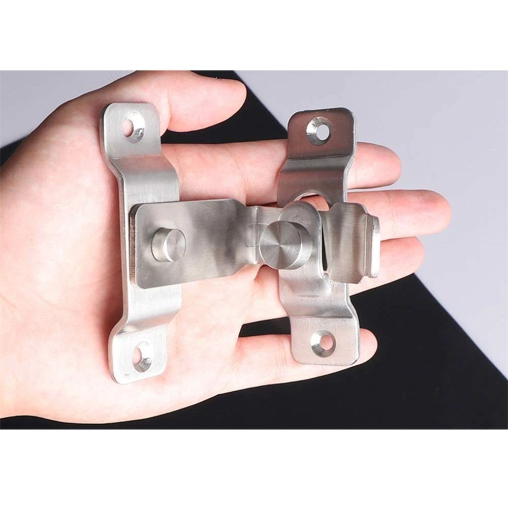 2 pack Flip Door Latch, 90 Degree Heavy Duty Stainless Steel Bar Gate Latches Safety Door Lock, Sliding Door Lock, Brushed Finish - Image 5