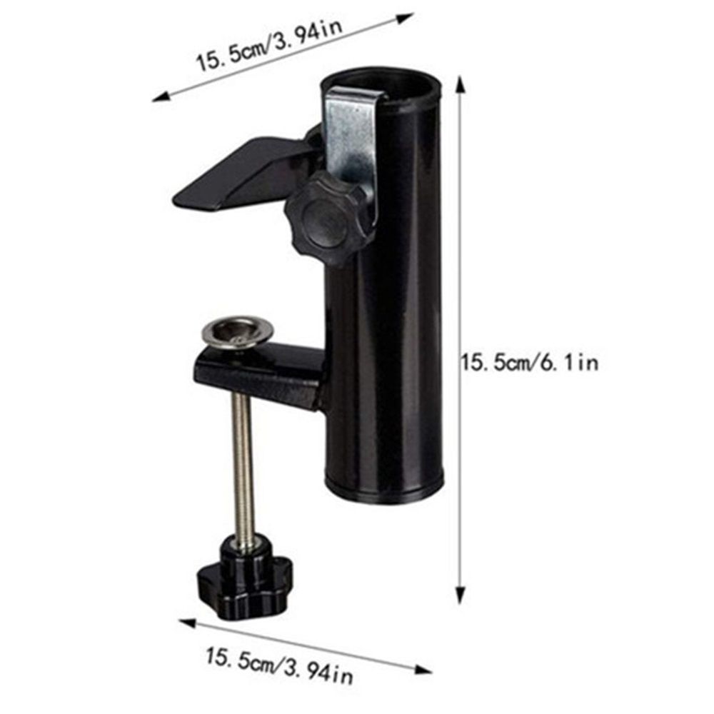 Patio Umbrella Holder Bench Deck Umbrella Stand Clamp Holder Clip Beach Fishing Umbrella Mount Clamp for Balcony Deck Black - Image 5