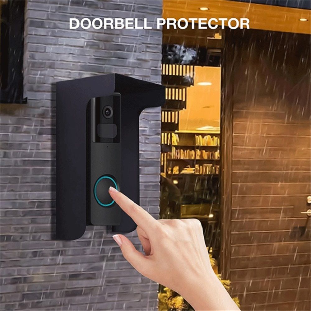 Outdoor Black Doorbell Rain Anti-Glare Cover, Steel Weather-Blocking Camera Cover Glare Sun Shade Protection for Most Video Doorbells - Image 3
