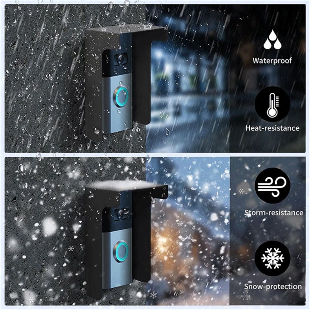 Outdoor Black Doorbell Rain Anti-Glare Cover, Steel Weather-Blocking Camera Cover Glare Sun Shade Protection for Most Video Doorbells - Image 5