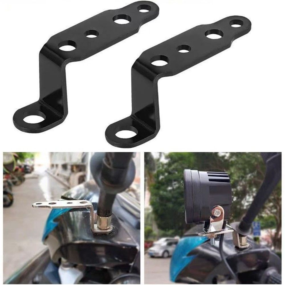 4 pcs Motorcycle Mirror Mounting Bracket Motorcycle Fog Driving Light Support Relocation Holder (Black) - Image 2