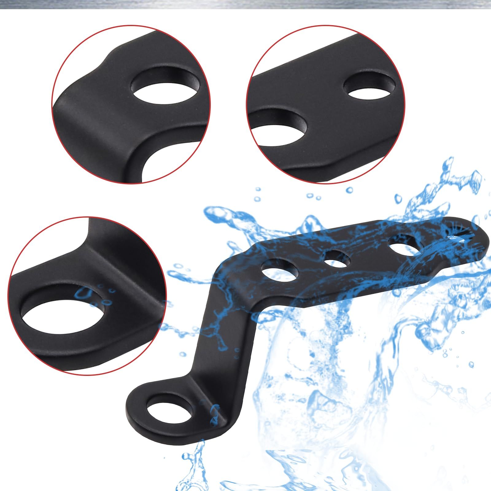 4 pcs Motorcycle Mirror Mounting Bracket Motorcycle Fog Driving Light Support Relocation Holder (Black) - Image 4